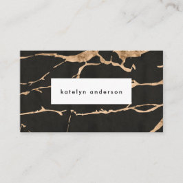 Modern Black Gold Foil Gemstone Interior Designer Visitekaartje