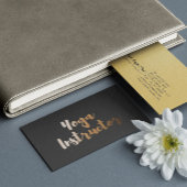 Modern Black Gold Foil Yoga Instructor Typografie Visitekaartje