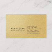 Modern Black Gold Foil Yoga Instructor Typografie Visitekaartje (Achterkant)