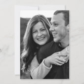 Modern Black Gold Geometric Floral Photo Wedding Kaart (Achterkant)