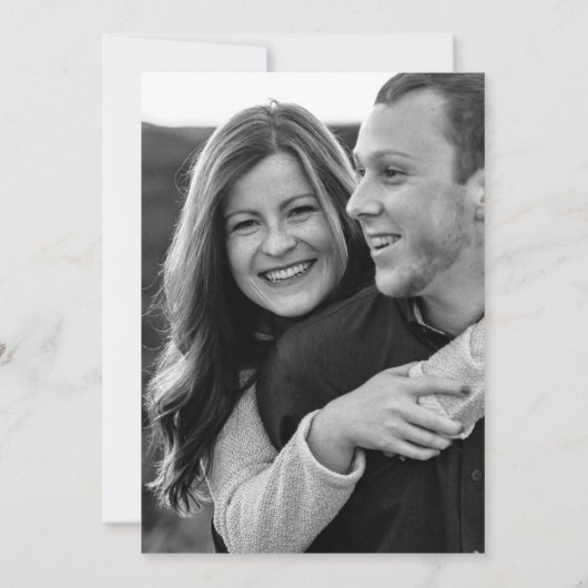 Modern Black Gold Geometric Floral Photo Wedding Kaart (Achterkant)