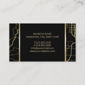 Modern Black & Gold Geometric Map Advocate Visitekaartje (Achterkant)