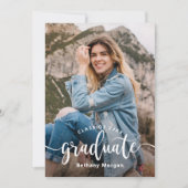 Modern Black Gold Glitter Ballon Afstuderen Foto Kaart (Voorkant)