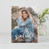 Modern Black Gold Glitter Ballon Afstuderen Foto Kaart (Staand voorkant)