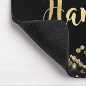 Modern Black Gold Glitter Confetti Monogram Muismat (Hoek)
