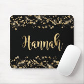 Modern Black Gold Glitter Confetti Monogram Muismat (Met muis)