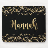 Modern Black Gold Glitter Confetti Monogram Muismat (Voorkant)