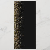 Modern Black Gold Glitter Edge Wedding Menu (Achterkant)