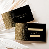 Modern Black Gold Glitter Edge Wedding Plaatskaartje