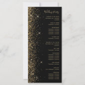 Modern Black Gold Glitter Edge Wedding Program (Achterkant)