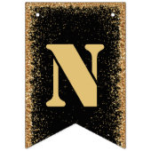 Modern Black & Gold Glitter Engagement Party Bunt Vlaggetjes (Derde vlag)