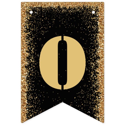 Modern Black & Gold Glitter Graduation Party Vlaggetjes (Tweede vlag)