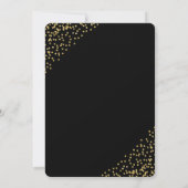 Modern Black Gold Glitter Gradution Party Invite Kaart (Achterkant)