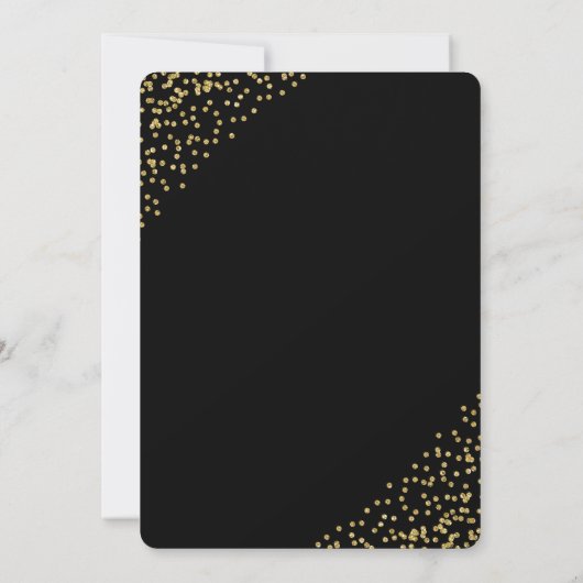 Modern Black Gold Glitter Gradution Party Invite Kaart (Achterkant)