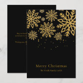 Modern Black Gold Glitter Script Christmas    Feestdagenkaart (Voorkant / Achterkant)