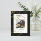 Modern Black Gold Glitter Wedding (Staand voorkant)