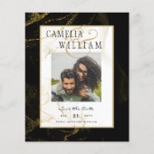 Modern Black Gold Glitter Wedding (Voorkant)