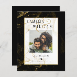 Modern Black Gold Glitter Wedding