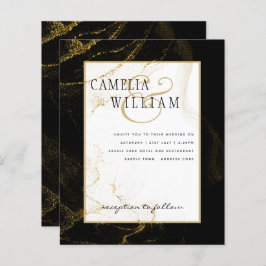 Modern Black Gold Glitter Wedding