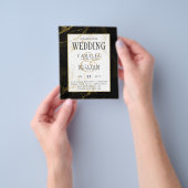 Modern Black Gold Glitter Wedding Flyer (Hand)