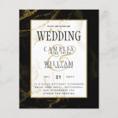 Modern Black Gold Glitter Wedding Flyer (Voorkant)