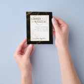 Modern Black Gold Glitter Wedding Flyer (Hand)