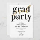 Modern Black & Gold Graduation Party Kaart (Voorkant)