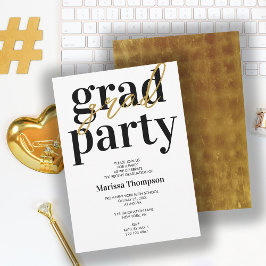 Modern Black & Gold Graduation Party Kaart