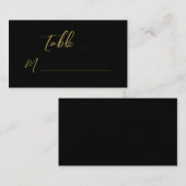Modern Black Gold Hand Lettered Script Wedding Plaatskaartje (Voorkant / Achterkant)