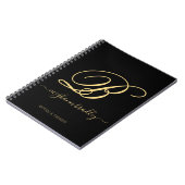 Modern Black Gold Handwrite Name Notitieboek (Linkerzijde)