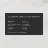 Modern Black Gold Handyman Construction  Visitekaartje (Achterkant)