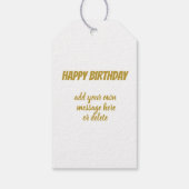 Modern Black Gold Happy Birthday Cadeaulabel (Achterkant)