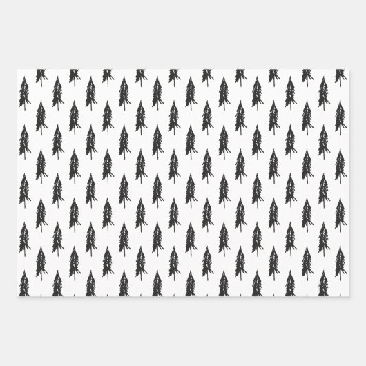 Modern Black & Gold Happy Hanukkah Trees Inpakpapier Vel (Voorkant 2)