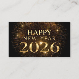 modern black gold happy new year business card visitekaartje