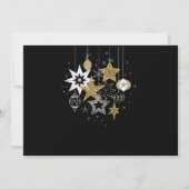 Modern Black & Gold Holiday Party Uitnodiging (Achterkant)