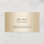 Modern Black & Gold Investigator Visitekaartje (Achterkant)