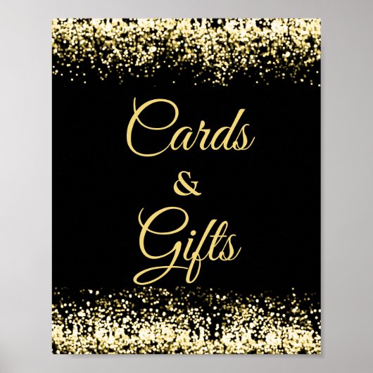 Modern Black Gold Kaarten en Gifts Poster (Voorkant)