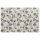 Modern Black Gold-kerst Holly Berries Pattern Stof (Fat Quarter)