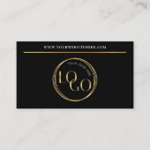 Modern Black Gold Logo Makeup Beauty Salon QR Code Visitekaartje (Voorkant)