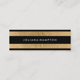 Modern Black Gold Luxe Visitekaartje, bladskinny Mini Visitekaartje