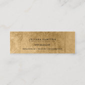 Modern Black Gold Luxe Visitekaartje, bladskinny Mini Visitekaartje (Achterkant)