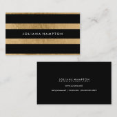 Modern Black Gold Luxe Visitekaartje, folie Visitekaartje (Voorkant / Achterkant)