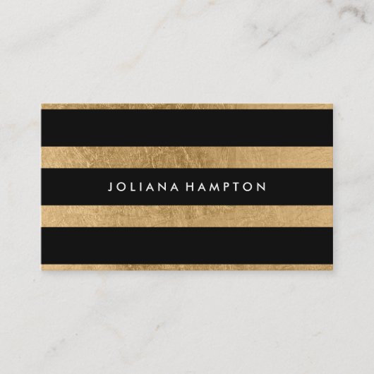 Modern Black Gold Luxe Visitekaartje, folie Visitekaartje (Voorkant)
