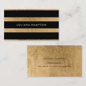 Modern Black Gold Luxe Visitekaartje, folie Visitekaartje (Voorkant / Achterkant)