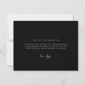 Modern Black + Gold Maid of Honor proposal Kaart Notitiekaartje (Achterkant)