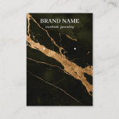 Modern Black Gold Marble Jewelry Display Card Visitekaartje (Voorkant)