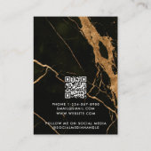 Modern Black Gold Marble Jewelry Display Card Visitekaartje (Achterkant)