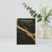 Modern Black Gold Marble Jewelry Display Card Visitekaartje (Staand voorkant)