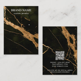 Modern Black Gold Marble Jewelry Display Card Visitekaartje