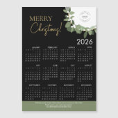 Modern Black & Gold Merry Christmas 2026 Calendar (Voorkant)